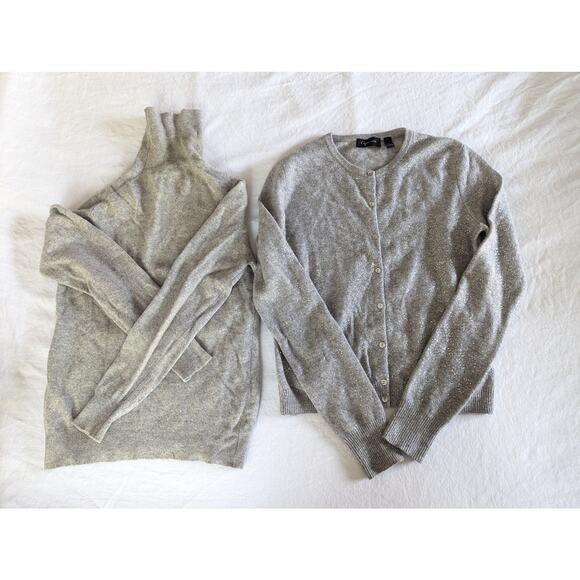 Aqua Cashmere Cardigan And Vintage B. Altman Cashmere Turtleneck Bundle Size S - Picture 1 of 16